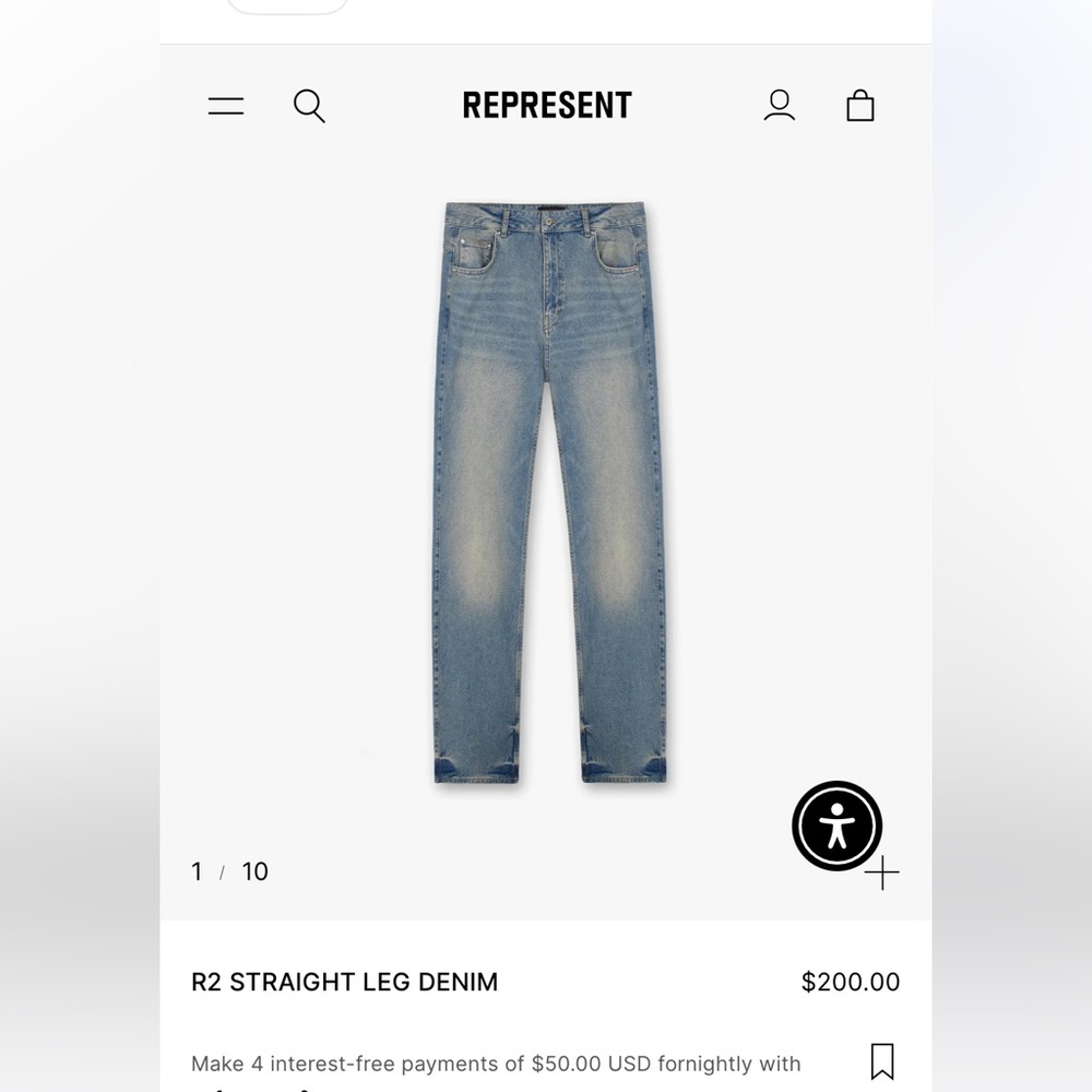 Represent straight leg denim